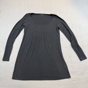 Eileen Fisher | Pleated Scoop Neck Tunic Top Gray | Women's XS